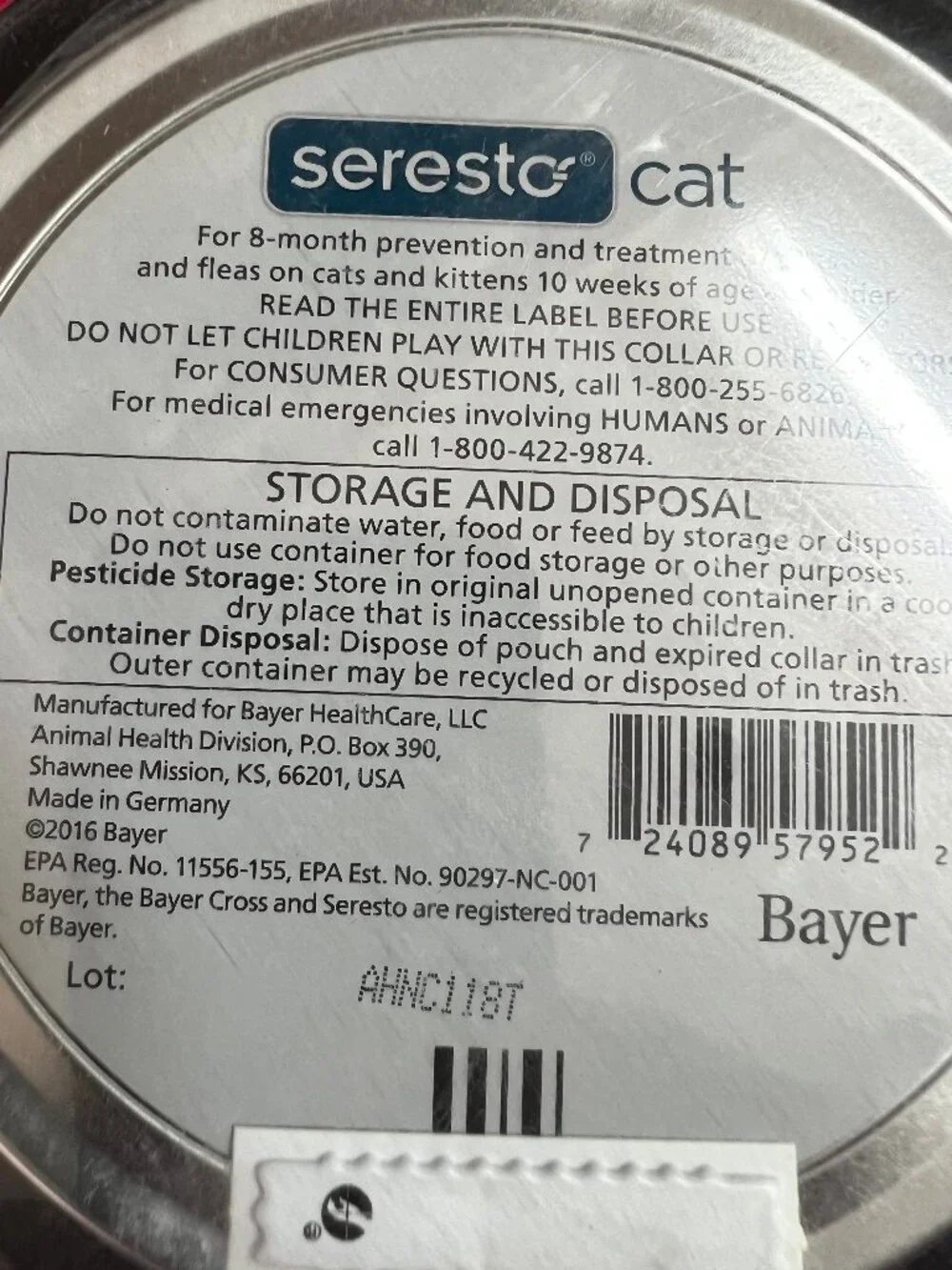 Bayer Seresto 8 Month Protection Flea and Tick Collar for Cat